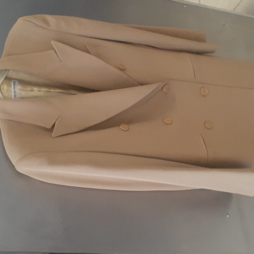 Emporio Armani Italy TUXETO Jacket Wool Dress Coat 44 US 8 M Tan Double Breasted
